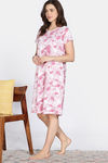 Zivame Nature Trails Knit Cotton Knee Length Nightdress - Mauve Morn — thumbnail 3